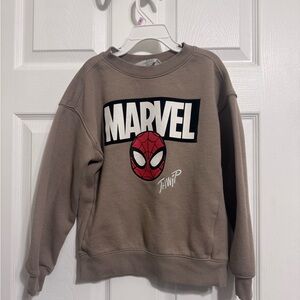 H&M Taupe Marvel Spider-Man Graphic Sweatshirt